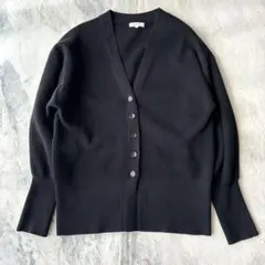 美品　PLST Lサイズ　リブ編みVネックカーディガン　コットン混　春