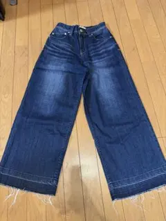 YANUK ダークブルー ワイドレッグデニム