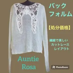 【Auntie Rosa】バックカットレースレイアウト春夏ニット【未使用品】
