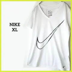 【美品】ナイキ　ビッグスウィッシュ 半袖VネックTシャツ XL　ホワイト