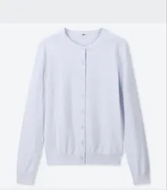 ユニクロ　UVカットスーピマコットンクルーネックカーディガン Ｍ　水色