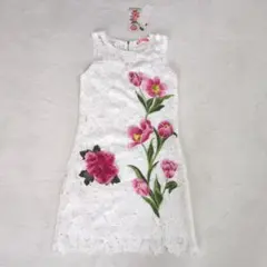 未使用　 101IDEES 花柄刺繍ノースリーブミニワンピース SM