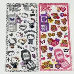 サンリオ　ギャルキティ　日焼けキティ　レオパード　平成はっぴーフォンステッカー