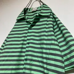 激レア フランス製 agnes b ボーダー ボタンシャツ 開襟