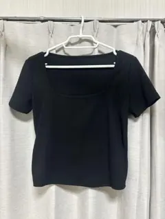 DAZY スクエアネック リブニット クロップトップ プレッピースタイル