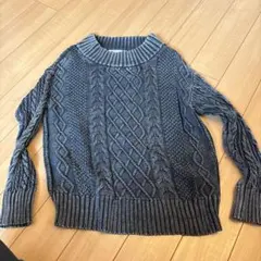 グレー ケーブル編み ニット Mサイズ