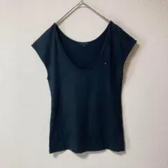 フェアリーグランジ　Y2K　トップス　トミーヒルフィガー　黒　古着　ヴィンテージ