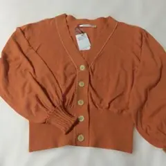 MOUSSY オレンジ ニットカーディガン