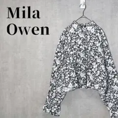 ミラオーウェン　フレンチリネンSET UP短丈シャツ【手洗い可能】花柄　サイズ1