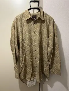 GOOSE & GANDER 総柄シャツポリシャツレトロ柄オーバーサイズXL相当