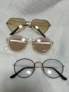 サングラス 3種類セット（ハート型・ラウンド型・オーバル型）