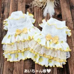 あいちゃん様❤ミモザブーケ♡ティアードワンピース♡ハンドメイド犬服