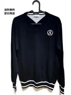 and per se アンパスィ ゴルフウェア Vネックセーター 紺 L メンズ