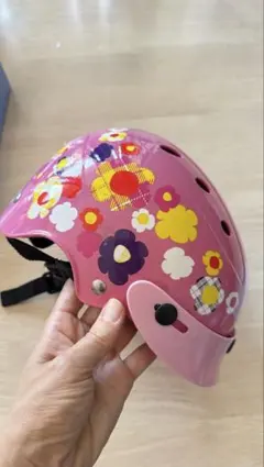 BRIDGESTONE 46-52cm 子ども用自転車ヘルメット ピンク 花柄