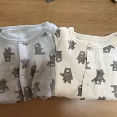 長袖　冬用　クマ柄ロンパース 70cm、80cm 西松屋