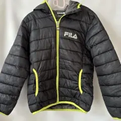 FILA フード付き中綿コート 130サイズ 黒/黄色
