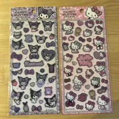 【国内正規品】サンリオ キャンディグリッターステッカー 2枚　キティー　クロミ