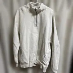 ホワイト ハーフジップ スウェット