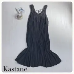 ♢カスタネ シアージャガードレースノースリワンピース 低身長 ブラック