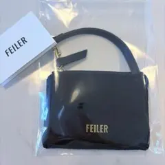 【新品未使用】フェイラー ユニ クリアレーベル サイドポーチ ブラック 無地 黒