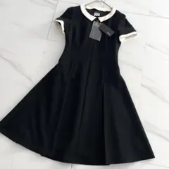 新品✨Rene ルネ フィット＆フレア ワンピース 白襟 2WAY 黒 34