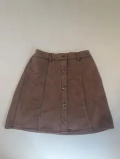 ブラウン スエード風 ミニスカート RETRO GIRL フリーサイズ