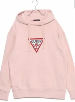 【値下げ】GUESS ピンク パーカー フード付きMサイズ