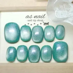 No.41 自爪が透けないマグネットネイル ミントグリーン