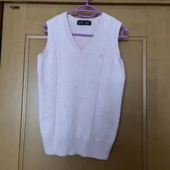 EAST BOY 薄いピンク Vネックニットベスト9号