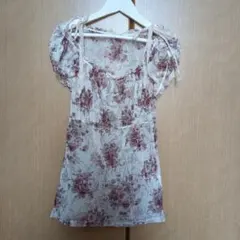 L'EST ROSE 花柄 パフスリーブカットソー　日本製のサムネイル