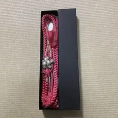 ピンク 編み込み パール付き帯締め 成人式