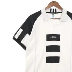 【美品】ヴィンテージ アディダス 日本製 デサント ポロシャツ カラーブロック