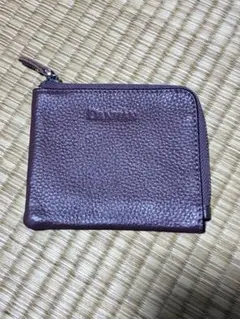 ミニ財布　L字ファスナー　スモーキーピンク