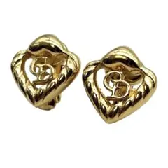 美品◎ クリスチャンディオール イヤリング ハート ツイスト ゴールド