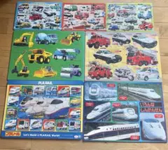 乗り物パズル7枚セット くるま　電車　新幹線