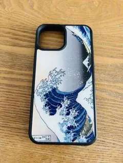 iPhone 13mini用ケース 北斎 神奈川沖浪裏デザイン