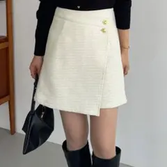 ラップスカート風ツイードショートパンツ　Callautia