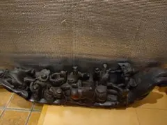 宝船 木彫り 彫刻 伝統工芸 置物 飾り物 インテリア