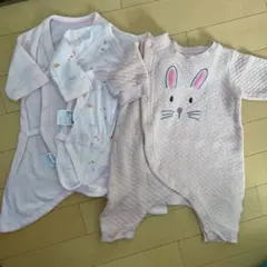 まとめ売り 3点セット ユニクロ キルティング うさぎ ロンパース