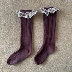 フリル付き女の子キッズ靴下16-18センチ
