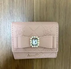 新品☆ピンク シークレットドア 三つ折り財布 ミニ財布 リボン ビジューのサムネイル