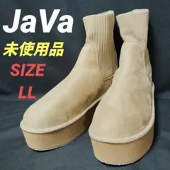 ✨️未使用品✨️ JaVa　ジャバ　厚底ムートンソックスブーツ　ベージュ　LL