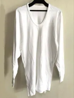 極暖インナートップス ヒートテック ホワイト防寒対策 無地 ストレッチ素材①