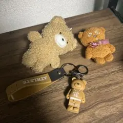 クマ型ぬいぐるみとキーホルダーセット