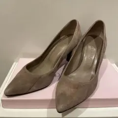 DIANA ピンクベージュ スエード ポインテッドトゥ ハイヒール