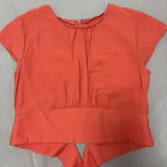 バックボタン 半袖ブラウス オレンジのサムネイル