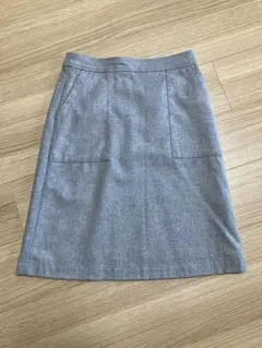 マリンフランセーズ　ウールスカート ライトグレー超美品
