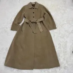 ポールスチュアート ロングコート キャメル ウール シルク ベルト付き