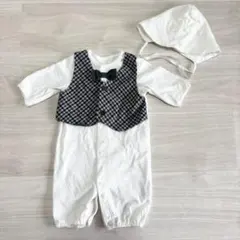 【美品】セレモニードレス 帽子 2点セット 50-60cm 退院着 お宮参り