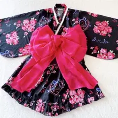 美品 キャサリンコテージ120 セパレート　浴衣　ブラック　キュロットスカート